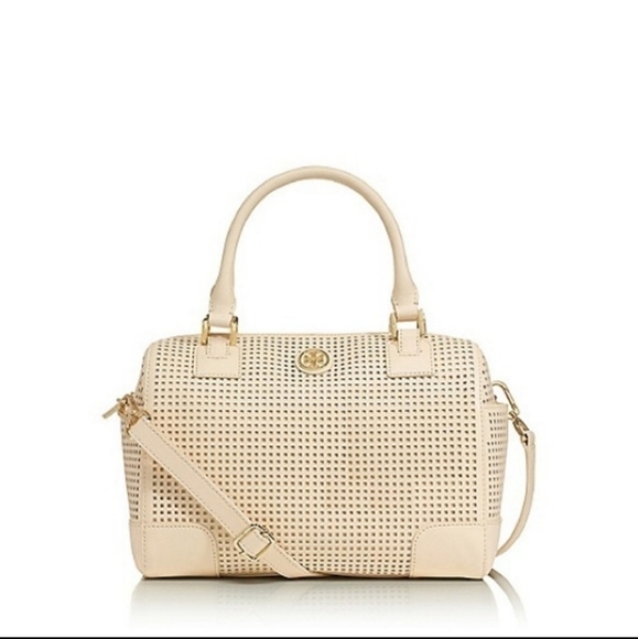 Tory Burch Robinson Perforated Middy Satchel - Picture 3 of 12